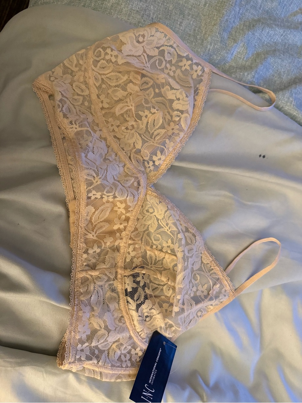 INC International Concepts Beige Lace Bralette